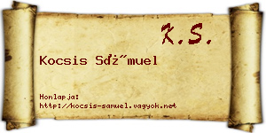 Kocsis Sámuel névjegykártya