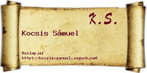 Kocsis Sámuel névjegykártya